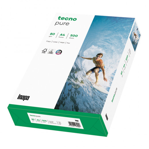 Ramette papier blanc multifonction 100% recyclé tecno Pure  80g A4 - 210 x 297 mm