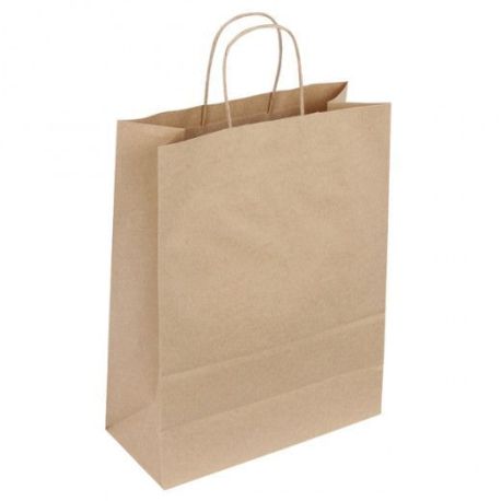 Sac kraft brun poignées torsadées 32 x 12 x 44 cm 80 grammes - Lot de 50 sacs